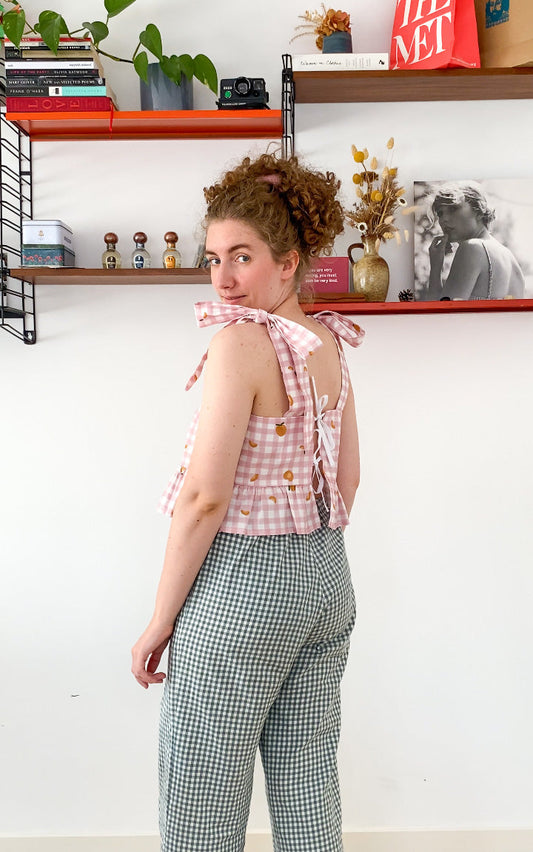 Meadow top in apricot picnic - size S