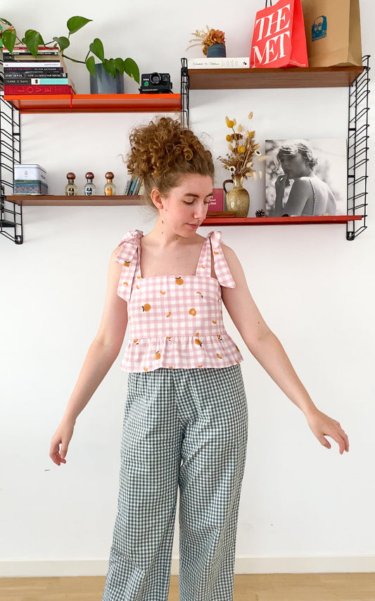 Meadow top in apricot picnic - size S