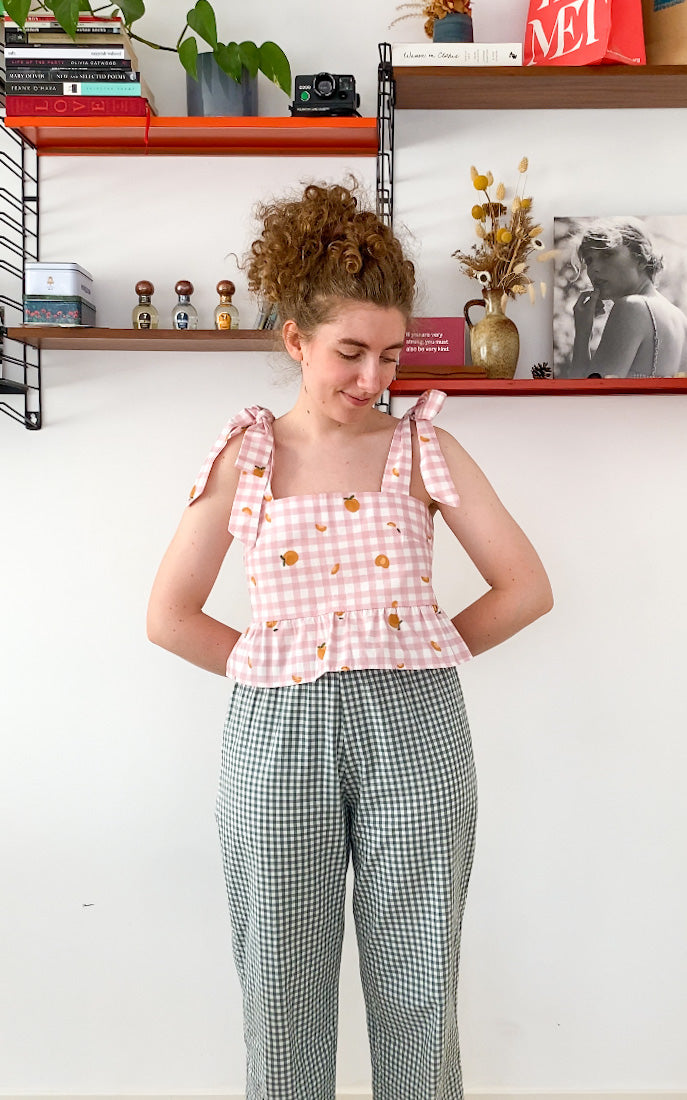 Meadow top in apricot picnic - size S