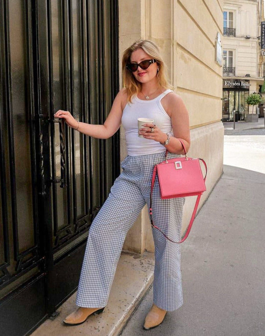 Wren pant in green gingham