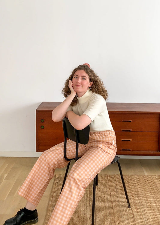 Wren pant in mustard picnic - size S