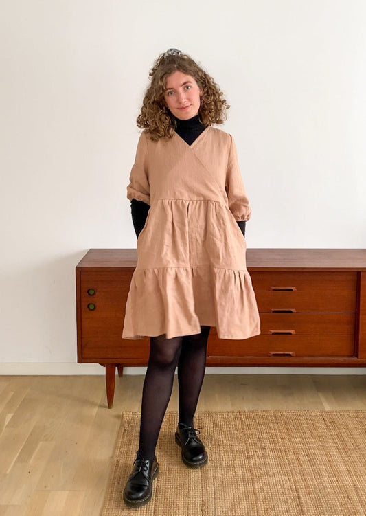 Maple dress in misty pink linen - size S