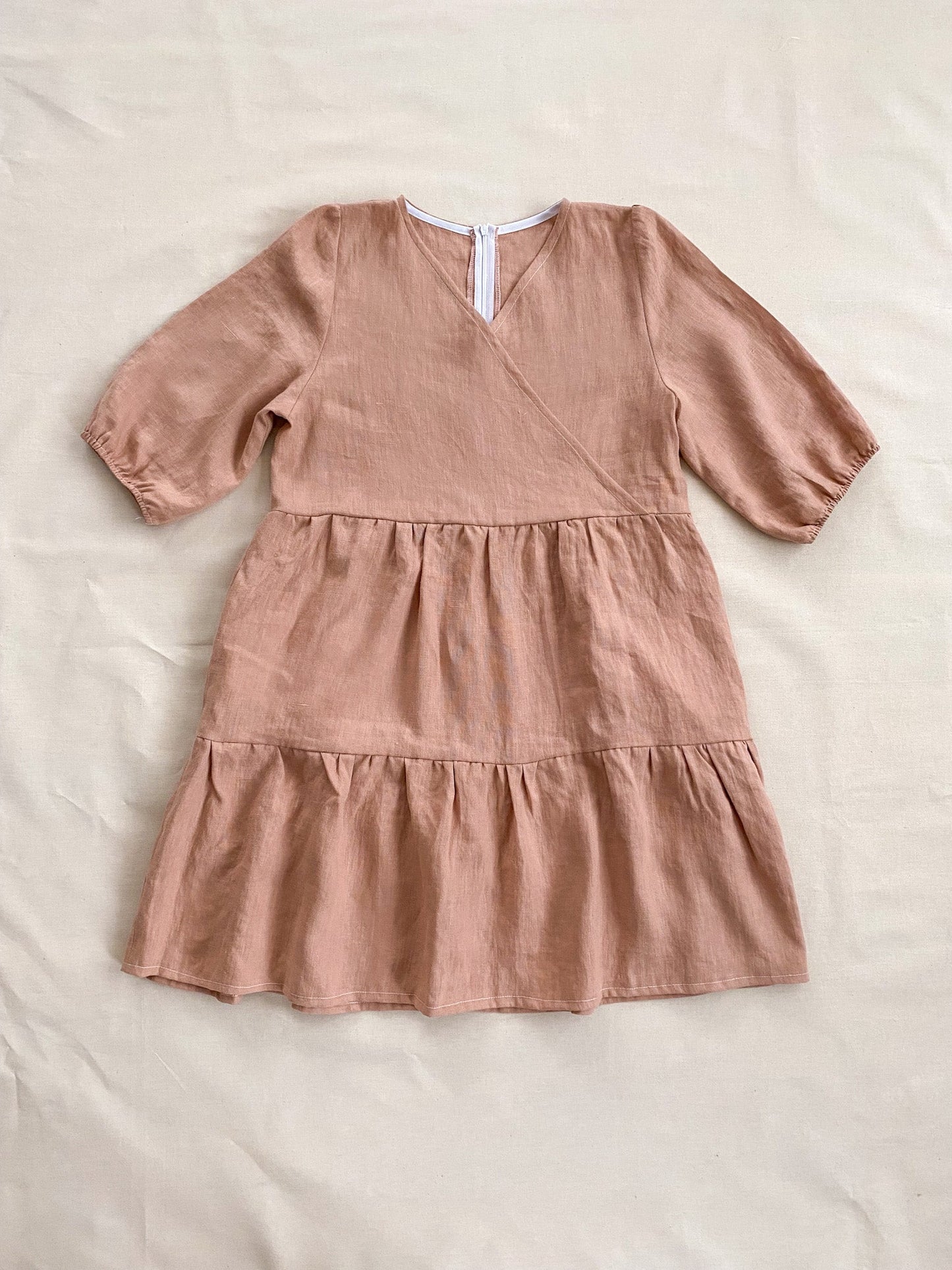 Maple dress in misty pink linen - size S