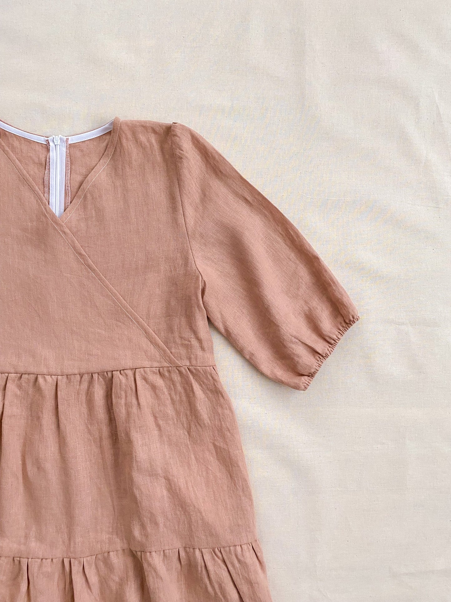 Maple dress in misty pink linen - size S