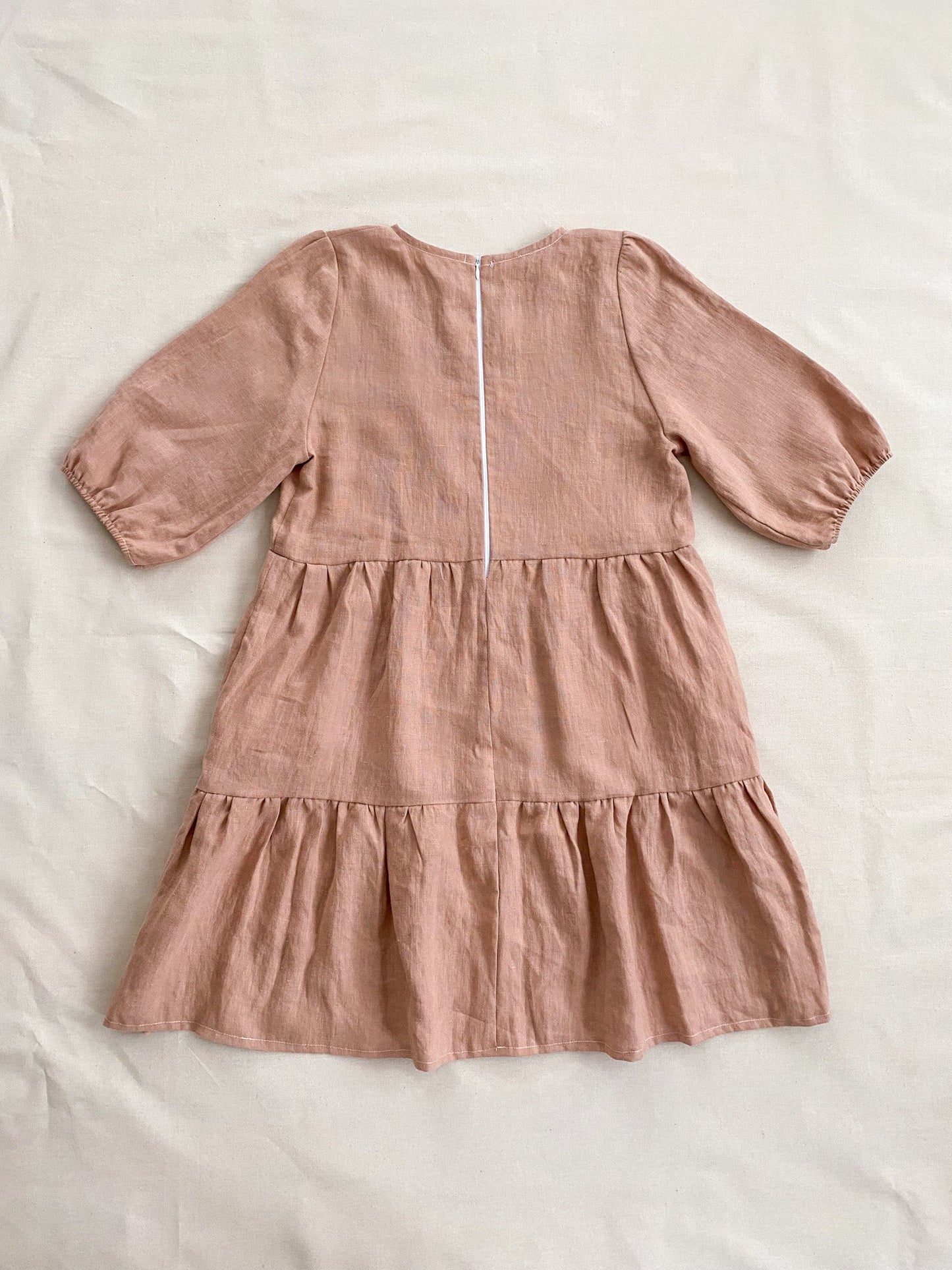 Maple dress in misty pink linen - size S