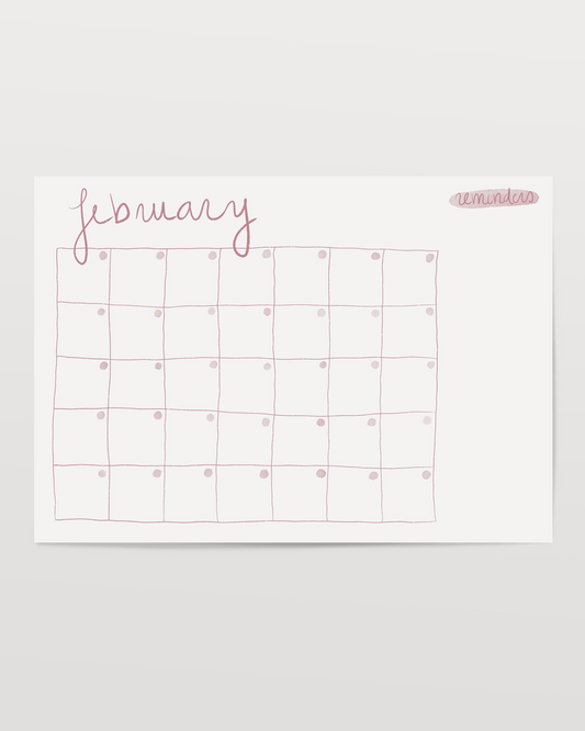 Printable monthly calendar