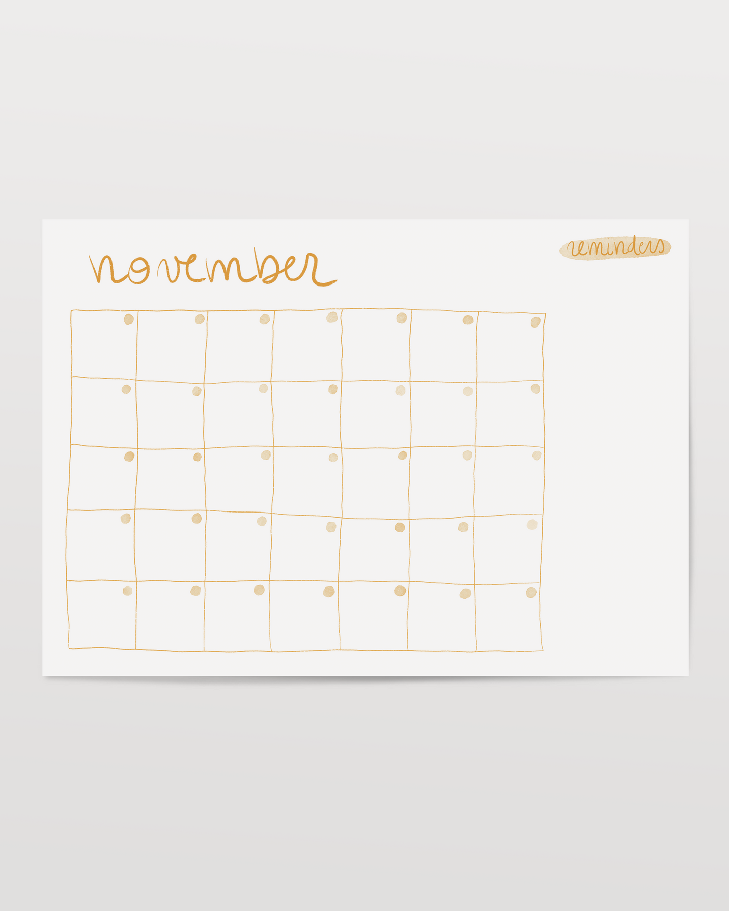 Printable monthly calendar