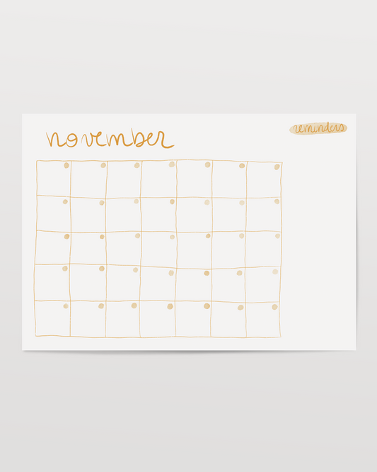 Printable monthly calendar