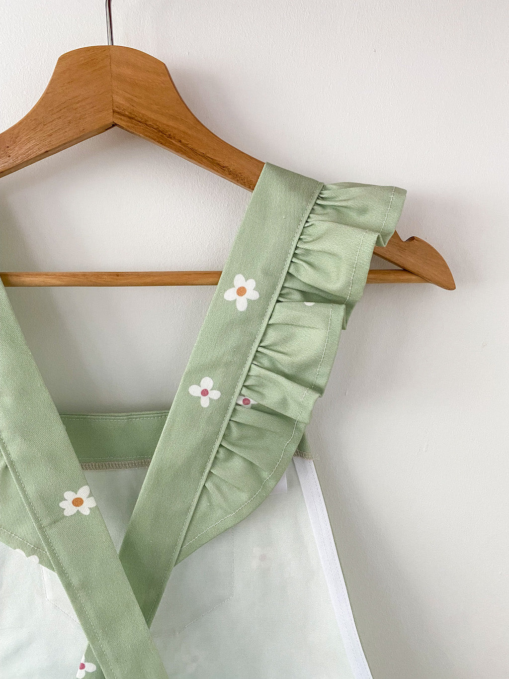 Billie pinafore in forest walk green