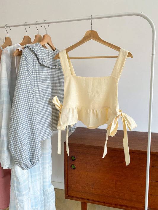 Birch top in natural linen