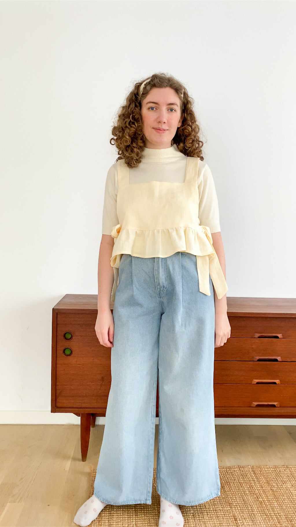 Birch top in natural linen