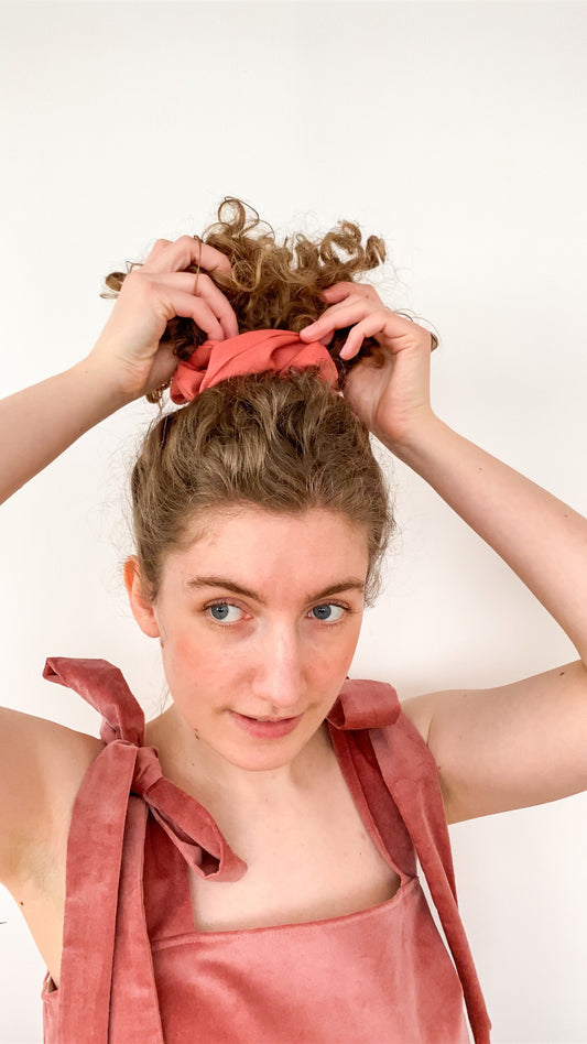 Scrunchie XL in pink cotton twill