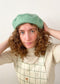Beret in mint green wool